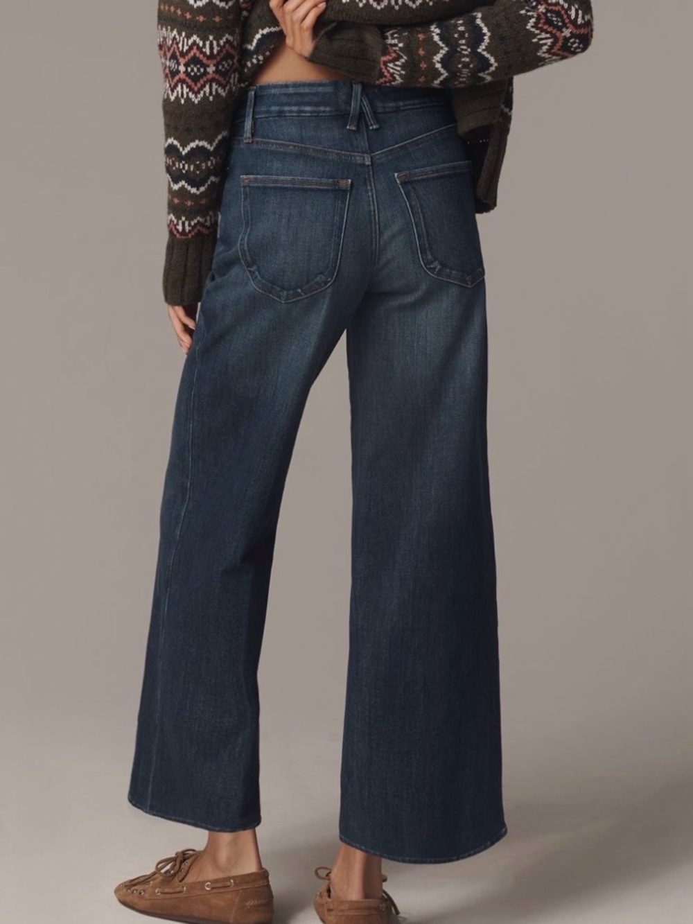 NWOT Good American Soft Tech Good Waist Cropped Palazzo Pants - Picture 2 of 11